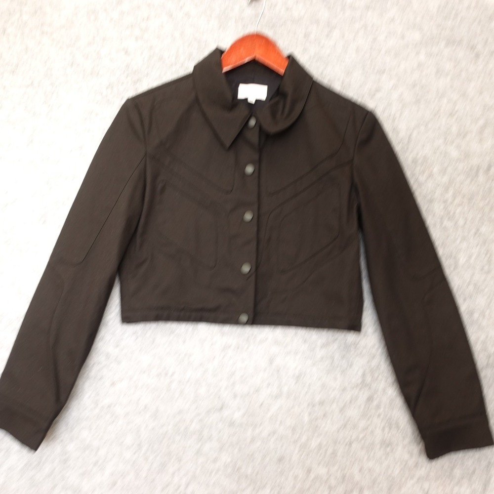 French Black Crop Jacket Womens XS BONAPARTE Paris 36 Minimalist Luxury Parisian
